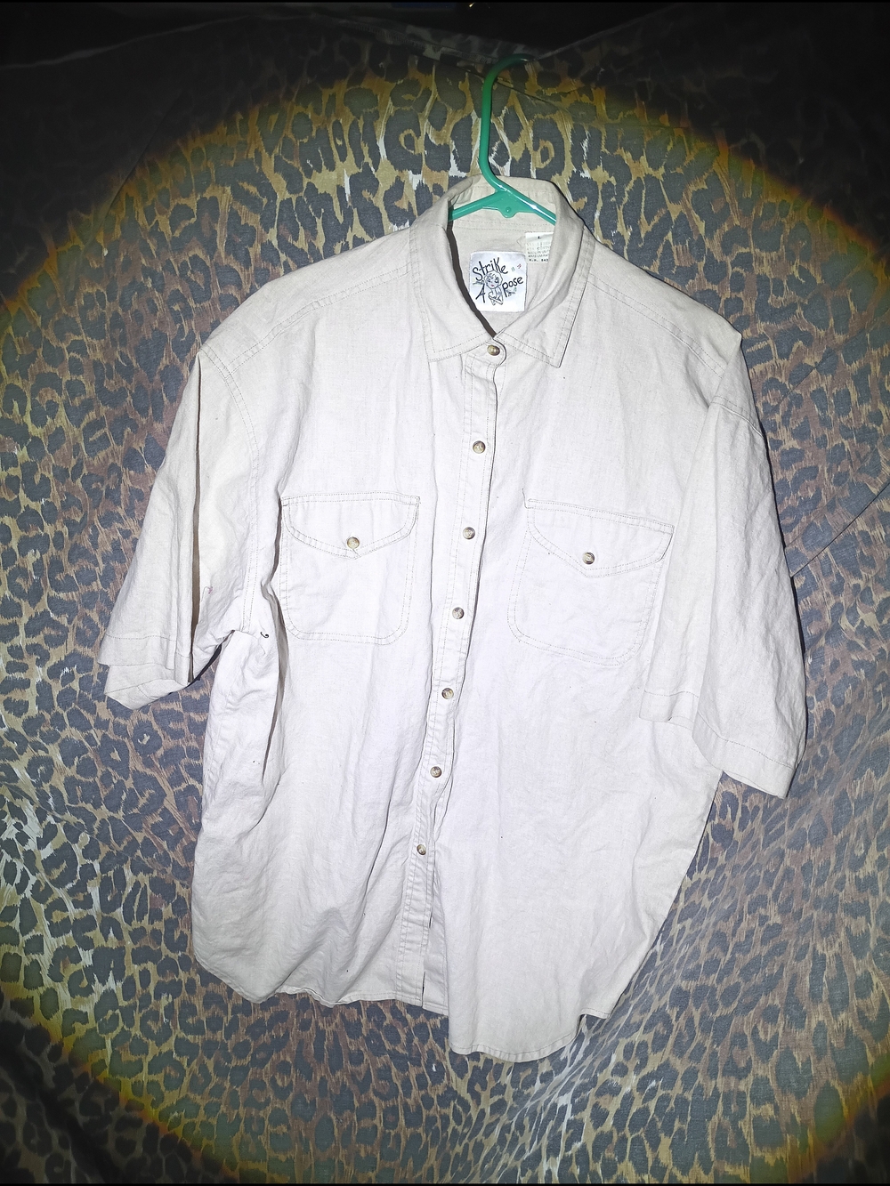 Men's Short Sleeve Button-Up Shirt – Cream